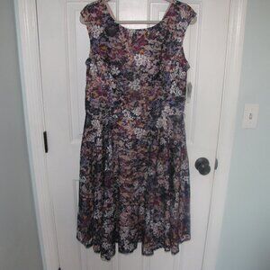 Floral Print A-line Dress size 16